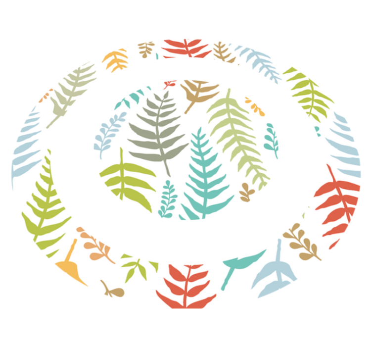 Alfombra vinílica naturaleza diseño de follaje blanco - TenVinilo