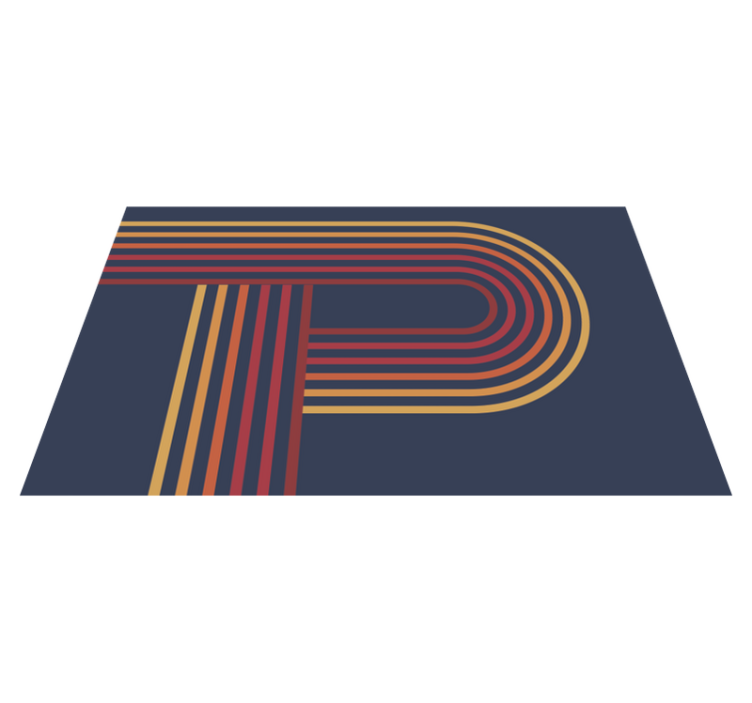 Alfombra vinílica geométrica líneas coloridas - TenVinilo