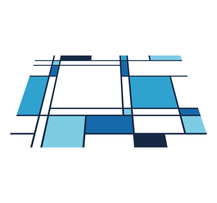 Alfombra vinílica nórdica Cuadrados azules de estilo nórdico - TenVinilo