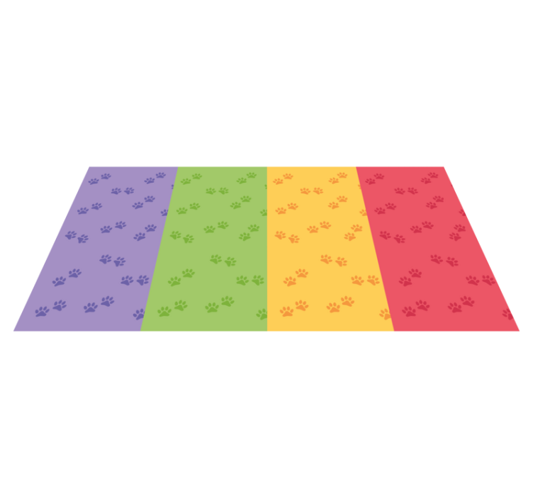 Alfombra vinílica infantil motivo de huella de pata - TenVinilo