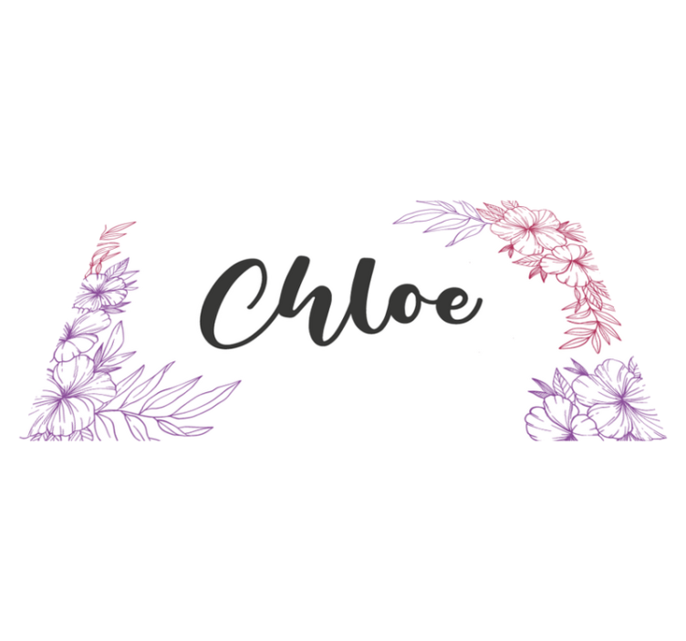 Alfombra vinílica con nombre flores en el borde  - TenVinilo