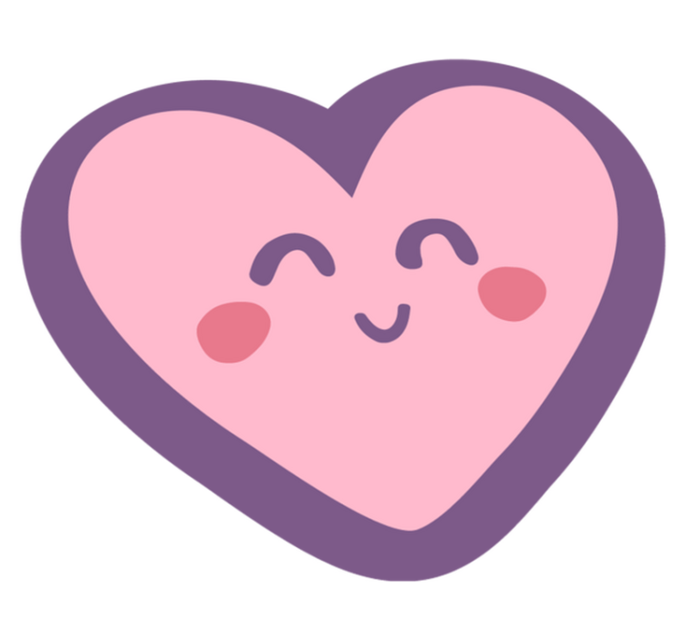 Alfombra de vinilo infantil Niños rosa corazón feliz - TenVinilo