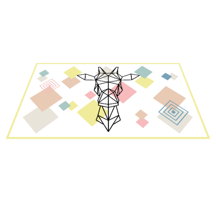 Alfombra vinílica juvenil jirafa de origami abstracta - TenVinilo