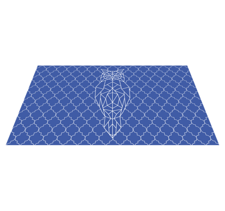 Alfombra vinílica de animales patrón geométrico de búho - TenVinilo