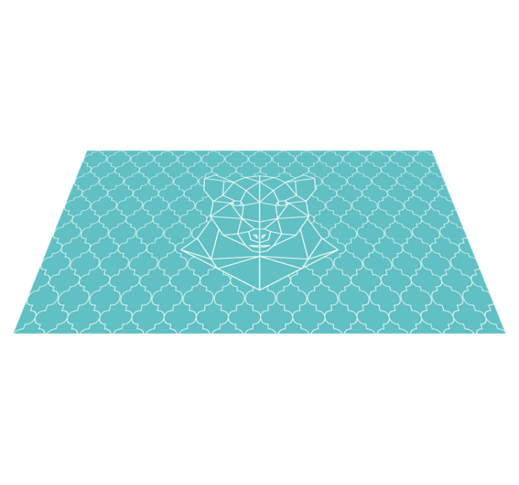 Alfombra vinílica de animales diseño geométrico de oso - TenVinilo