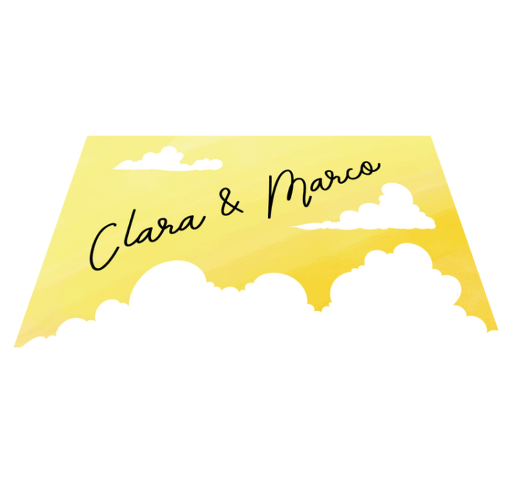 Alfombra vinílica personalizable diseño de pareja nublada - TenVinilo