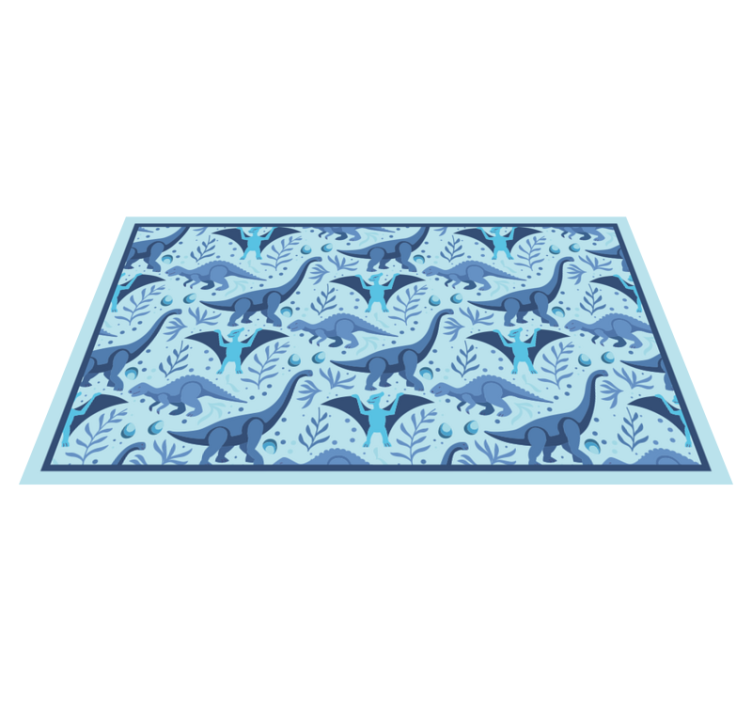 Alfombra vinílica bebé Dinosaurios azules - TenVinilo