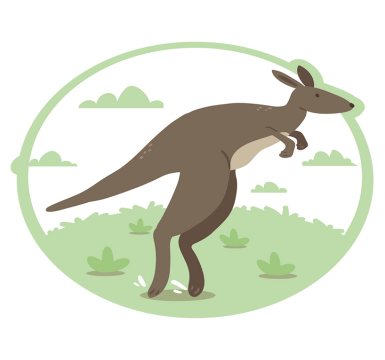 Aflombra vinílica animales Dibujos animados de canguro saltando - TenVinilo