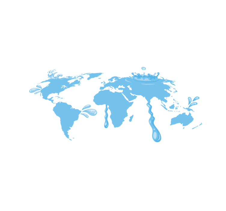 Alfombra vinílica mapamundi diseño de agua azul - TenVinilo