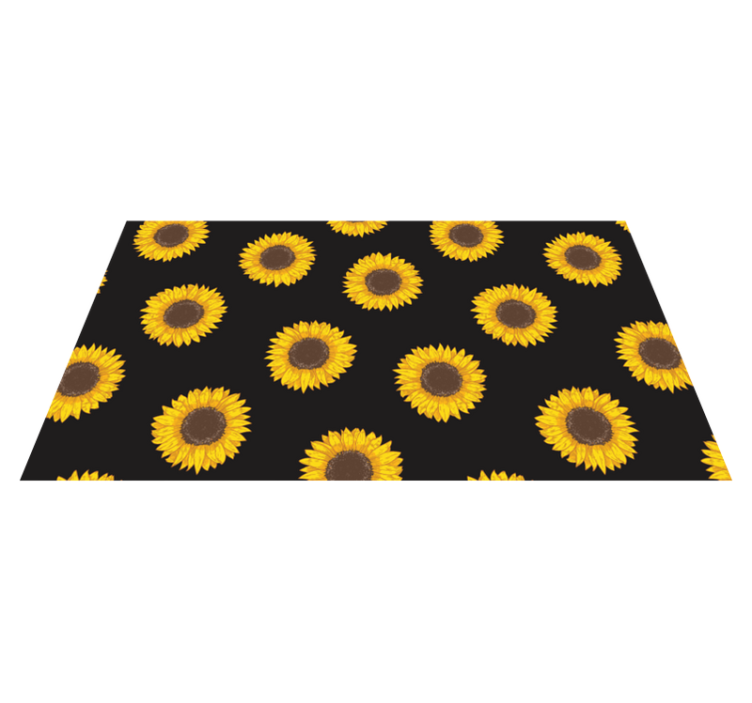 Alfombra vinílica flores patrón de girasol - TenVinilo