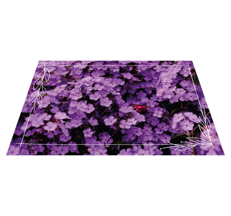 Alfombra vinilo pasillo Campo de flores moradas - TenVinilo