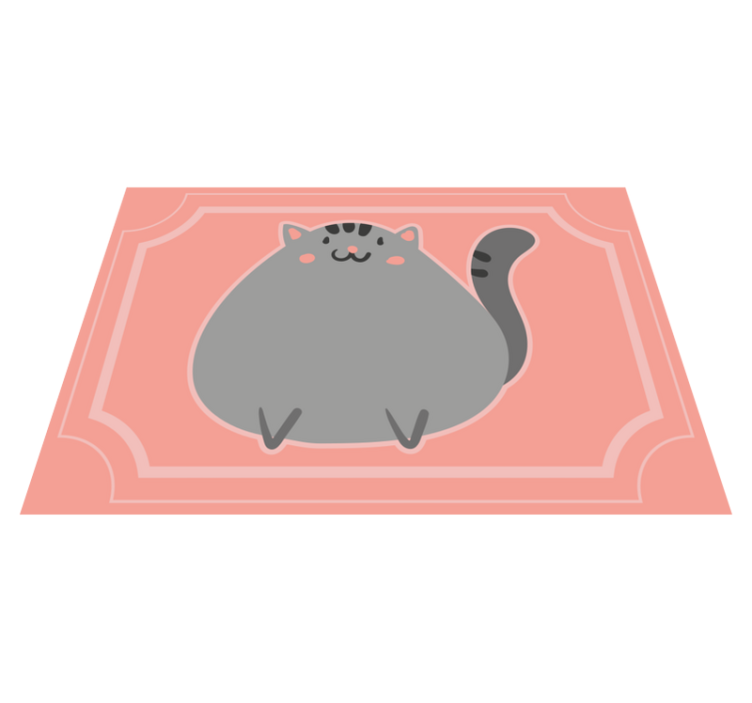 Alfombra vinílica infantil adorable obra de arte felina - TenVinilo