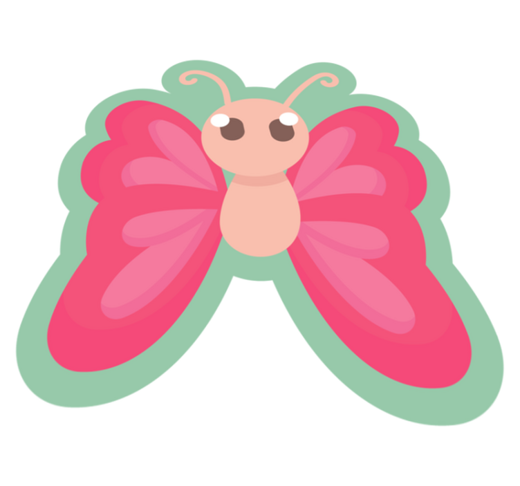 Aflombra vinílica animales Diseño de personajes de mariposa wendy - TenVinilo