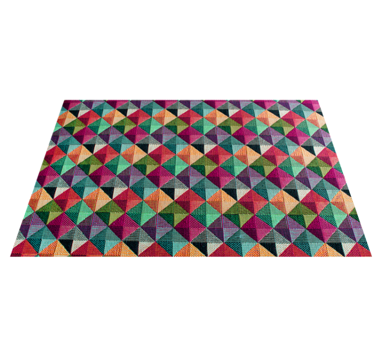 Alfombra vinílica dormitorio Patrón textil multicolor geométrico - TenVinilo