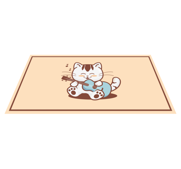 Aflombra vinílica animales Dibujos animados de gato músico - TenVinilo