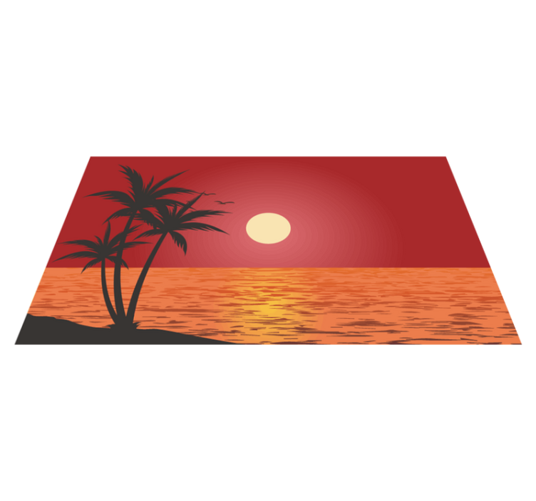 Alfombra vinílica naturaleza paisaje de atardecer tropical - TenVinilo