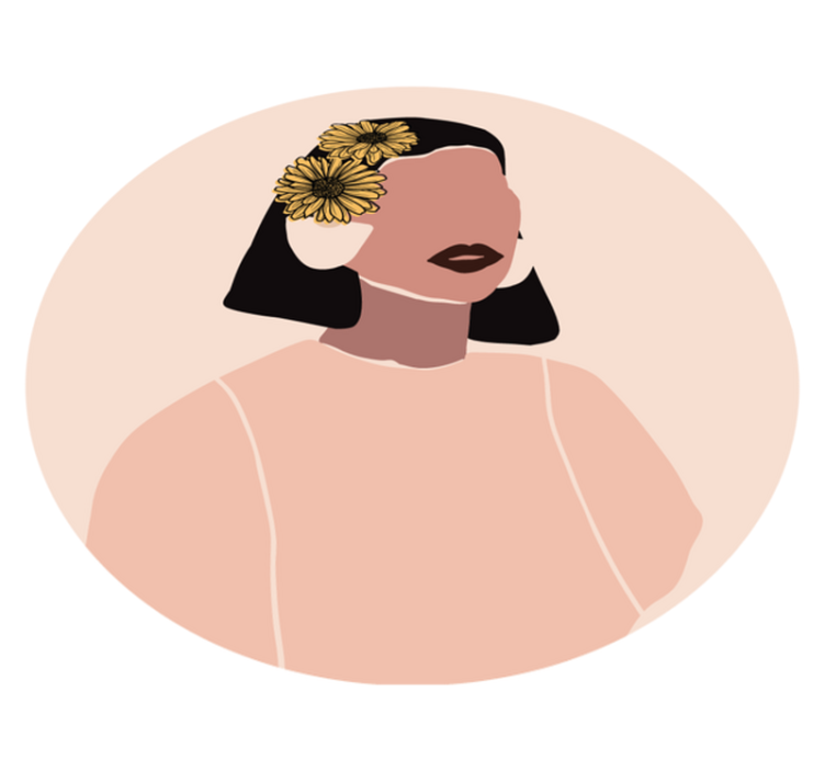 Alfombra vinílica flores retrato floral - TenVinilo