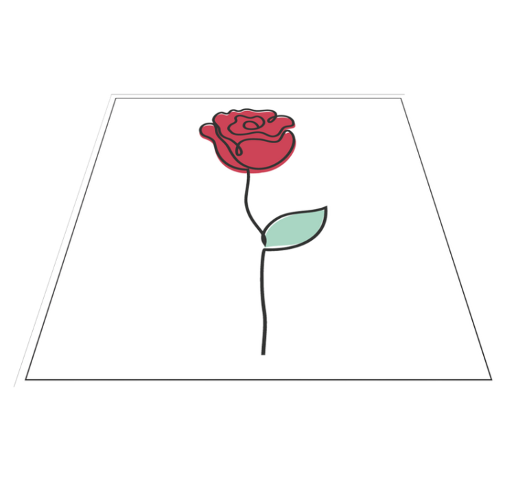 Alfombra vinílica flores elegante flor de rosa - TenVinilo