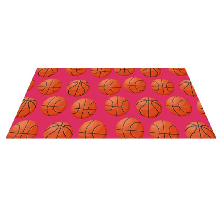Alfombra vinílica baño Diseño original de pelotas de baloncesto - TenVinilo