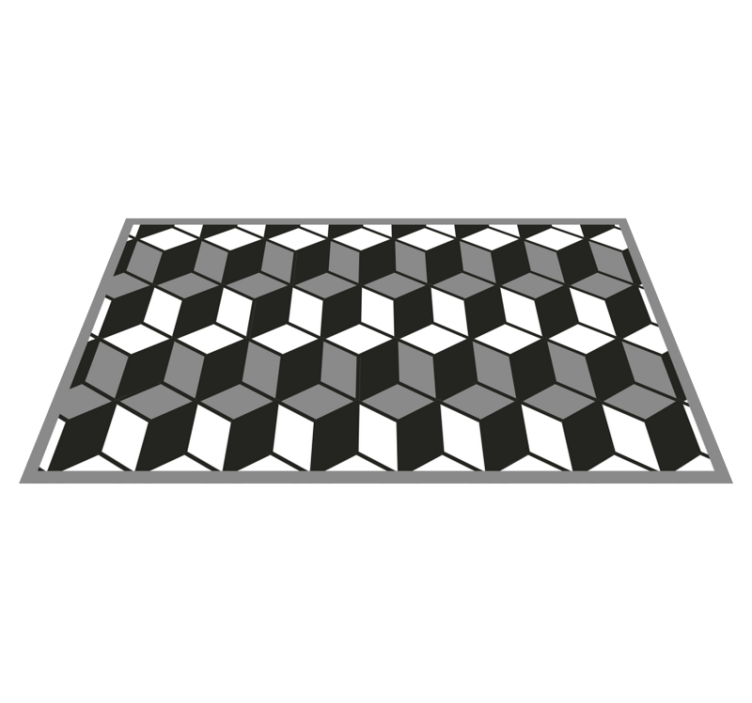 Alfombra vinílica geométrica patrón cubo - TenVinilo
