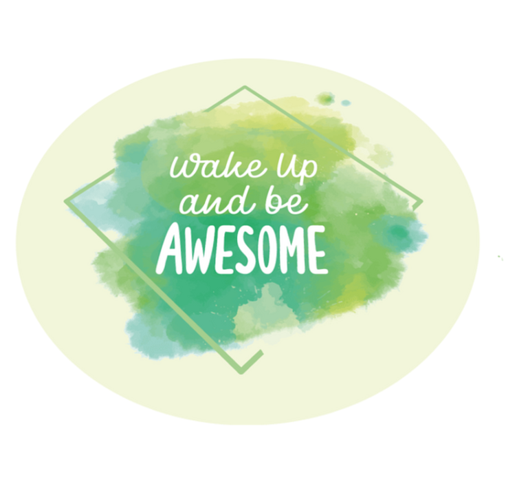 Alfombra vinilo redonda Mancha de acuarela con mensaje positivo - TenVinilo