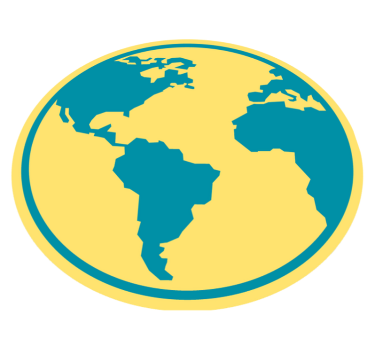 Alfombra de vinilo mapamundi Colorido globo azul y amarillo - TenVinilo