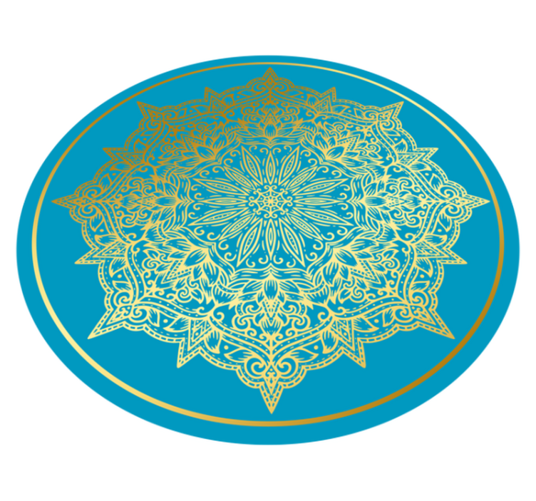 Alfombra vinílica mandala Tono metalizado con azul - TenVinilo
