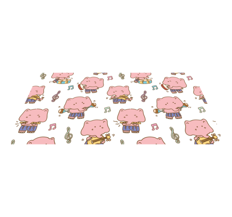 Alfombra vinílica infantil músicos elefantes juguetones - TenVinilo