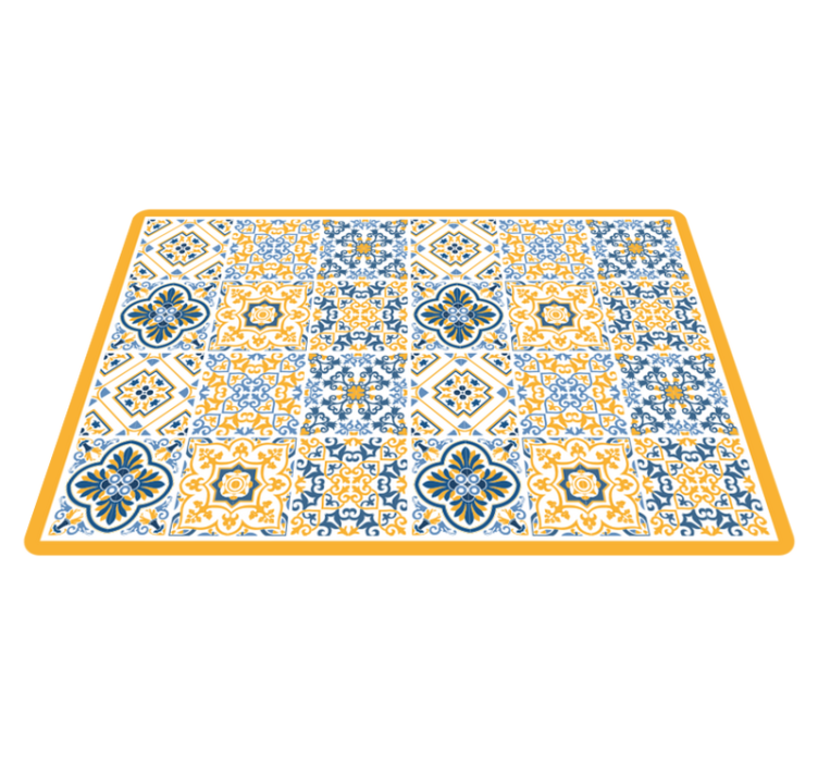 Alfombra vinílica baño Patrón de coloridos azulejos del sur - TenVinilo