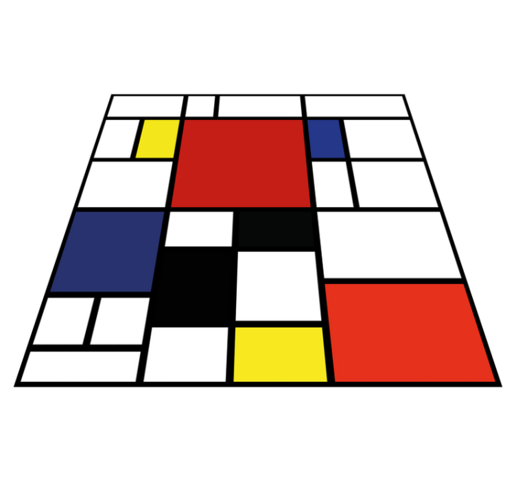 Alfombra vinílica moderna componente geométrico vibrante - TenVinilo