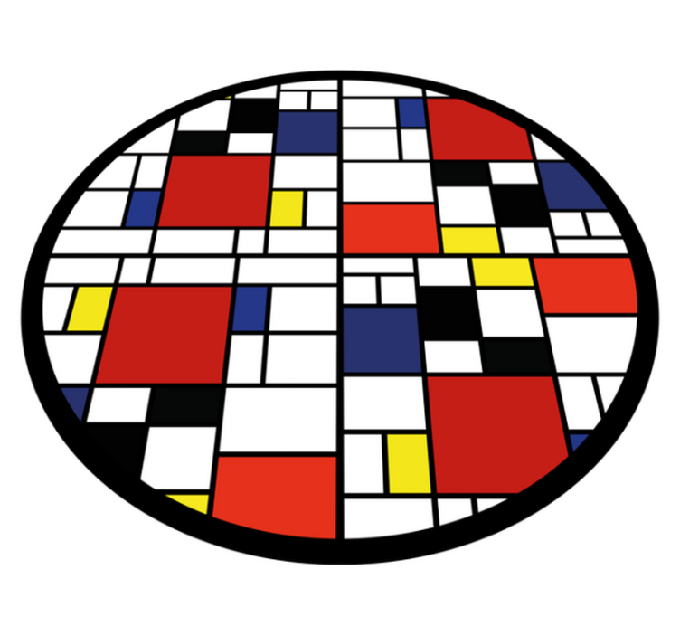 Alfombra vinílica moderna diseño de bloques de color - TenVinilo