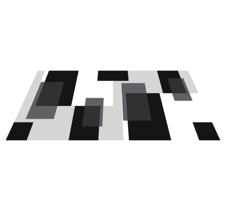 Alfombra vinílica minimalista bloques abstractos monocromos - TenVinilo