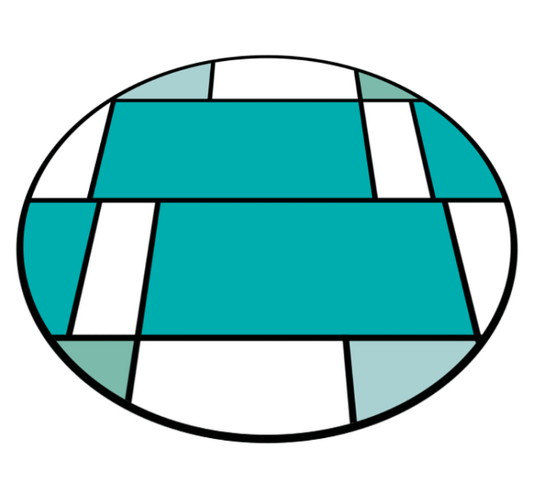 Alfombra vinílica moderna motivo turquesa geométrico - TenVinilo