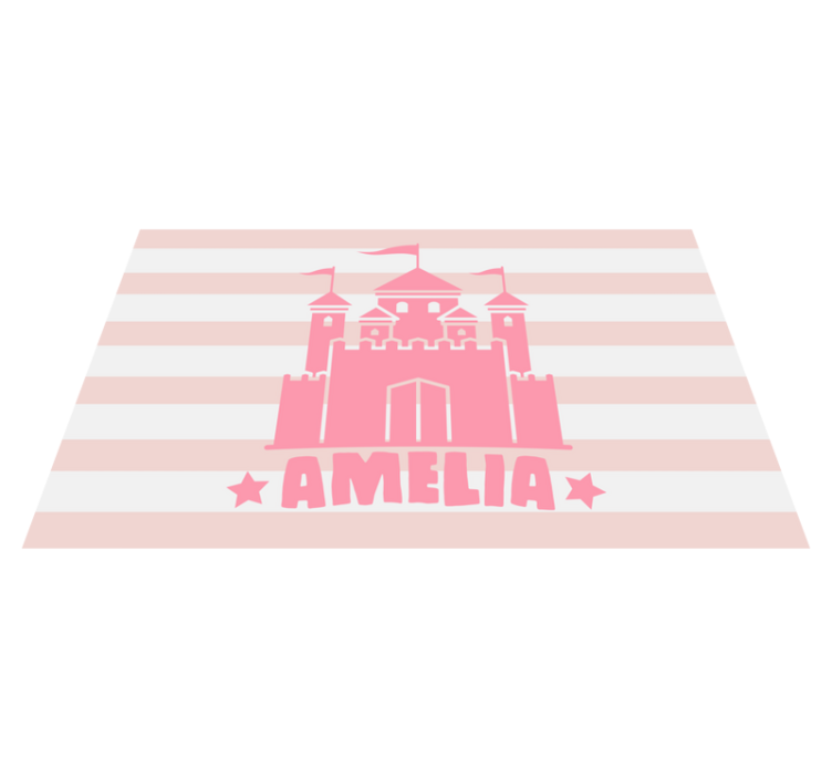 Alfombra vinílica infantil personalizada con castillo - TenVinilo