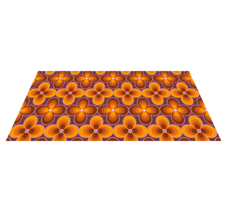 Alfombra vinílica vintage patrón floral retro - TenVinilo