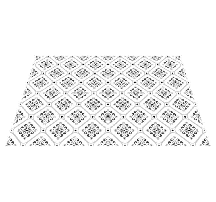 Alfombra vinílica hidráulica elegante blanco y negro - TenVinilo