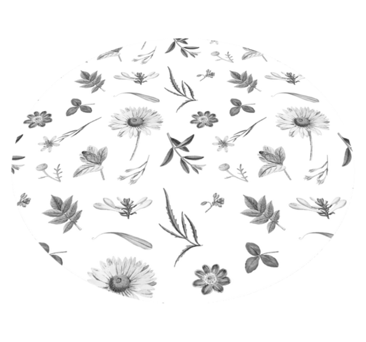 Alfombra vinilo redonda Flores de sprint gris - TenVinilo