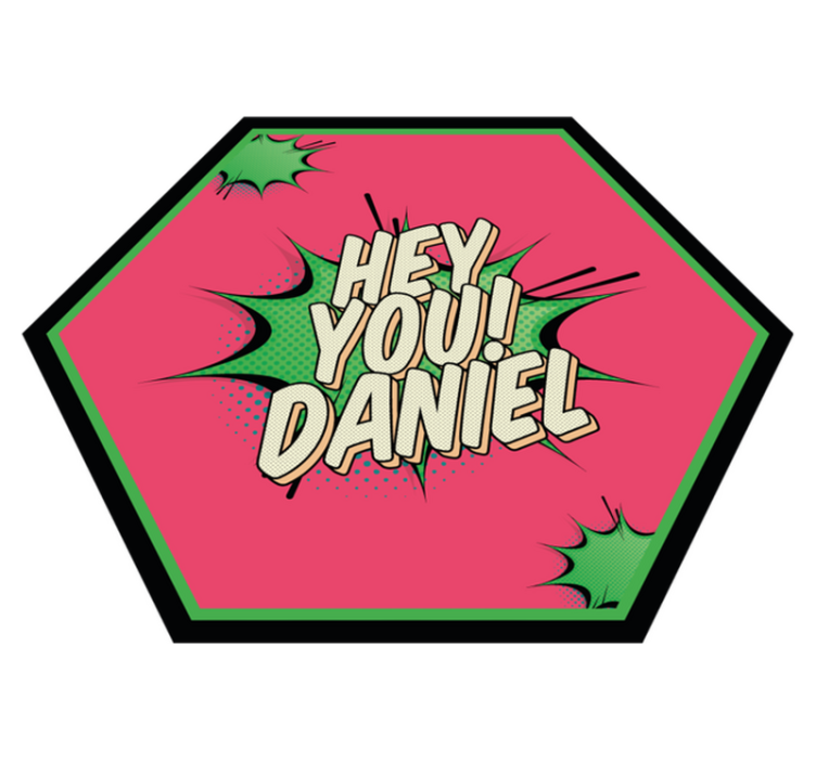 Alfombra vinílica personalizable Hola, genial cartel de graffiti - TenVinilo