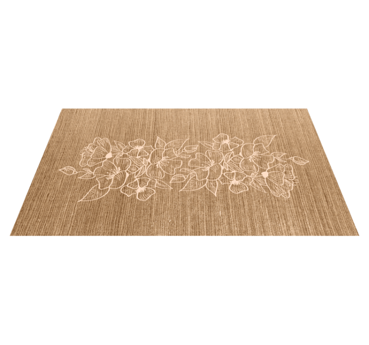 Alfombra vinílica recibidor elegancia adornada con flores - TenVinilo