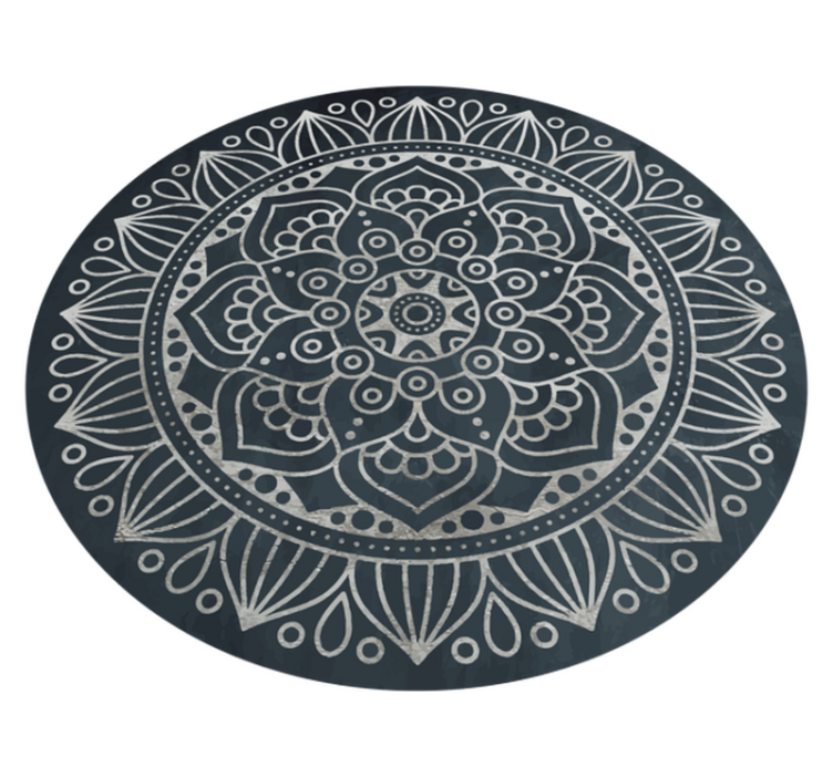 Alfombra vinílica mandala concepto gris intrincado - TenVinilo