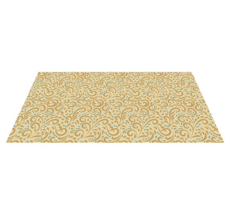 Alfombra vinílica vintage Dibujado a mano patrón floral vintage - TenVinilo