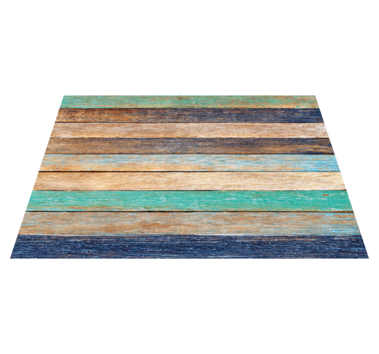 Alfombra vinílica imitación madera tablones multicolor - TenVinilo