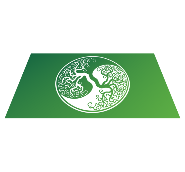 Alfombra vinílica naturaleza silueta de árbol circular - TenVinilo