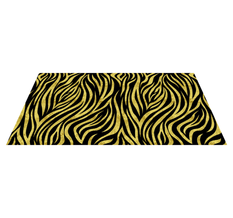 Alfombra vinílica animal print patrón de cebra dorada - TenVinilo