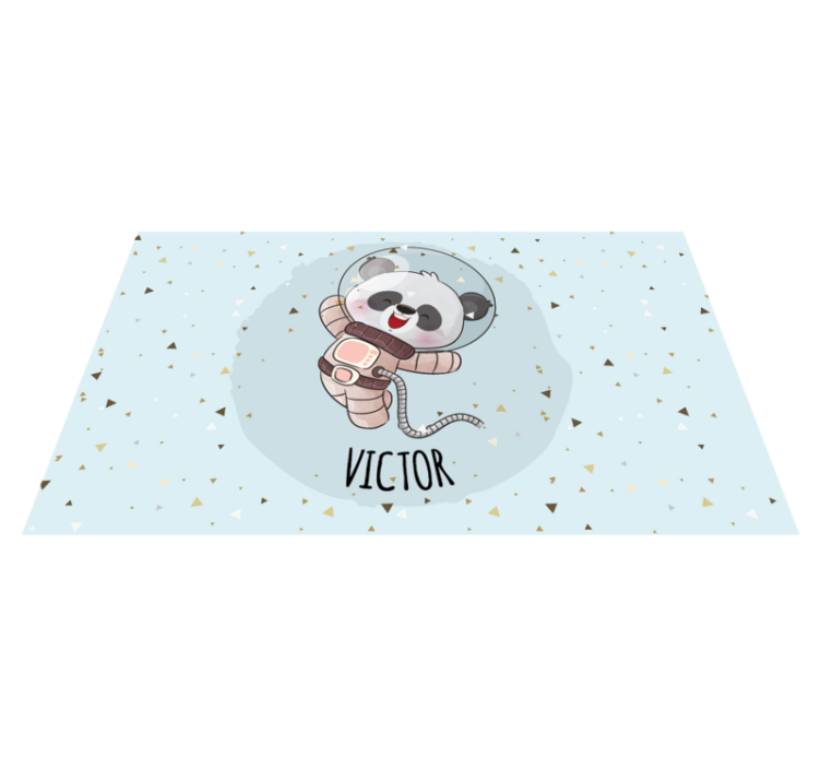 Alfombra vinílica personalizable lindo panda astronauta - TenVinilo
