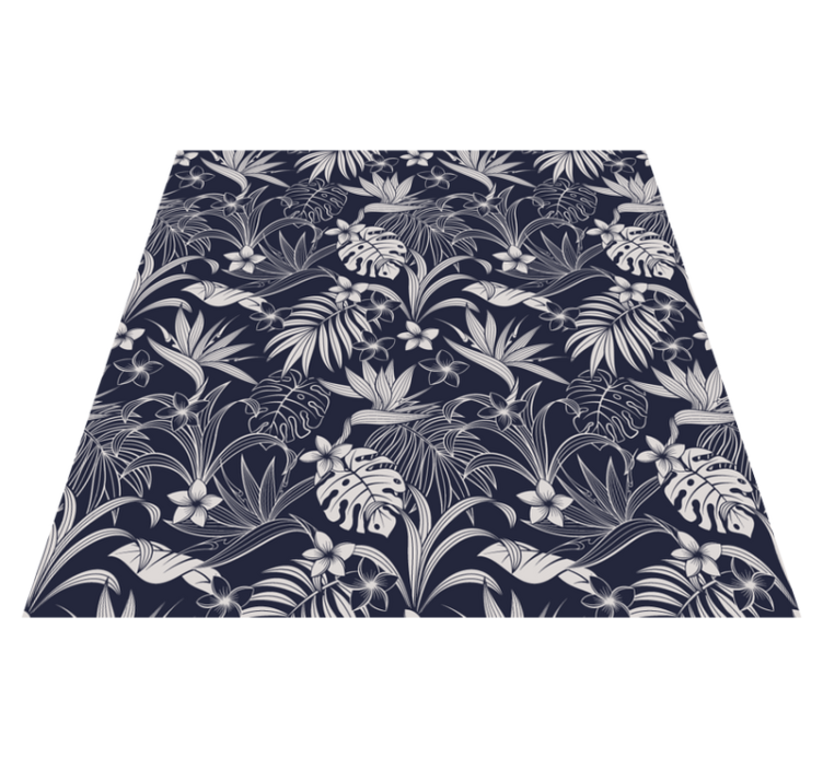 Alfombra vinílica naturaleza patrón floral tropical - TenVinilo