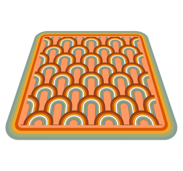 Alfombra vinílica geométrica patrones de arcos coloridos - TenVinilo