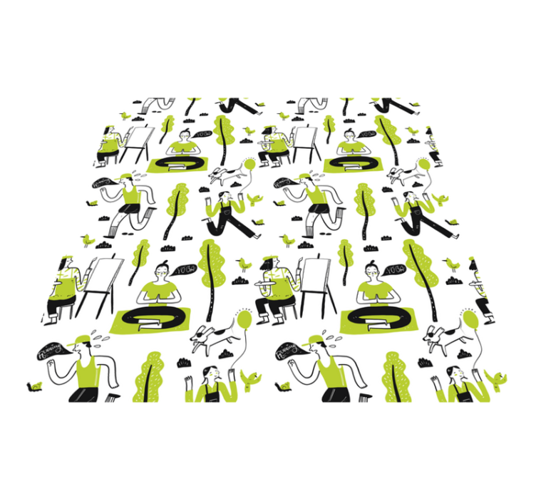 Alfombra vinílica textura escenas urbanas lúdicas - TenVinilo