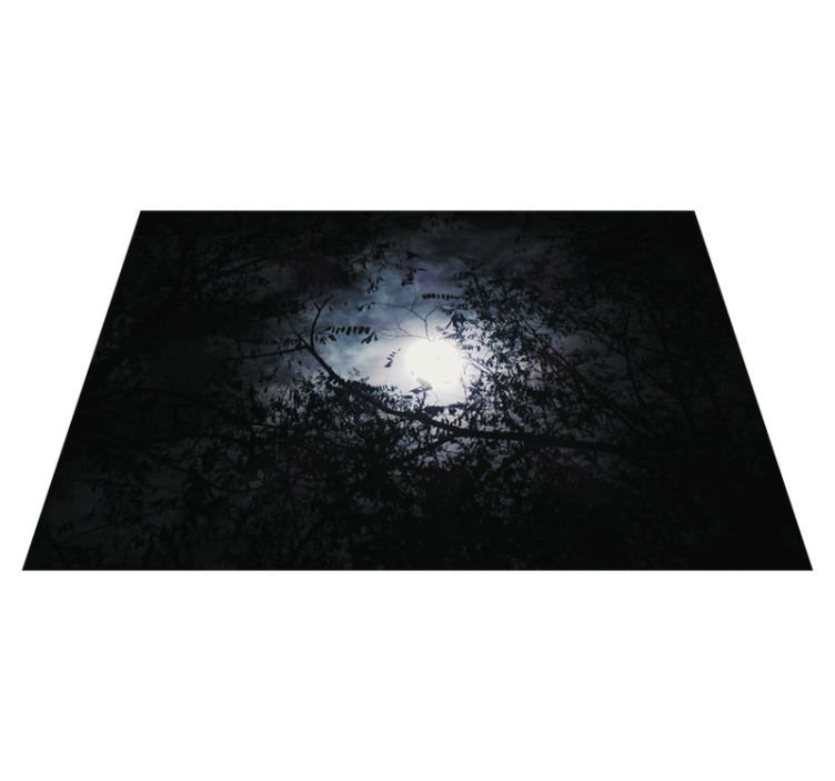 Alfombra vinílica naturaleza bosque iluminado por la luna - TenVinilo