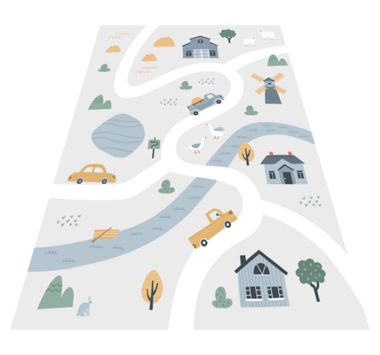 Alfombra vinílica bebé Camino gris nórdico - TenVinilo